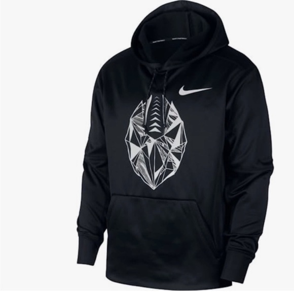 Nike Other - NIKE BLACK PULLOVER HOODIE WITH POCKETS FOOTBALL PRINT